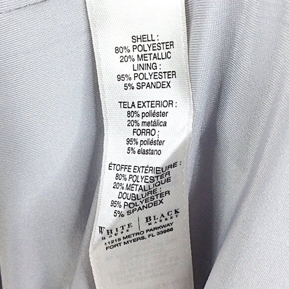 WHBM White House Black Market Dress Women Size Medium Silver Metallic Sleeveless - Picture 10 of 10